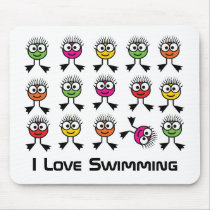 I Love Swimming - Mouse Mat Mouse Pads
