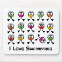 I Love Swimming - Mouse Mat mousepads by swimclub I Love Swimming - Mouse Mat mousepads