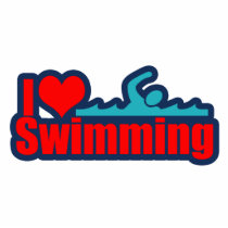 I Love Swimming Photo Cut Out