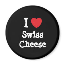 I love Swiss Cheese heart T-Shirt magnets
