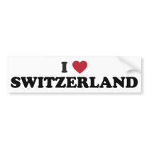 I Love Switzerland Bumper Stickers