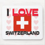 I Love Switzerland Mouse Pads