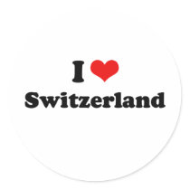 I Love Switzerland Tshirt Round Stickers