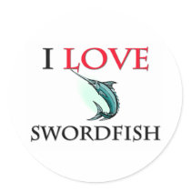 I Love Swordfish stickers by tshirtshirts I Love Swordfish stickers