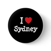 I love Sydney heart custom personalized buttons