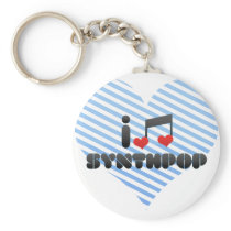 I Love Synthpop Key Chain
