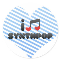 I Love Synthpop Round Sticker