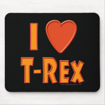 I Love T-Rex Tyrannosaurus Rex Dinosaur Lovers Mousepads