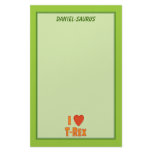 I Love T-Rex Tyrannosaurus Rex Dinosaur Lovers Stationery