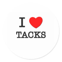 I Love Tacks Round Stickers