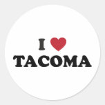 I Love Tacoma Washington Round Sticker