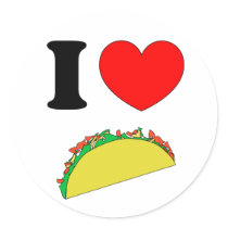 I Love Tacos Round Stickers