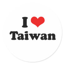 I Love Taiwan Tshirt Round Stickers