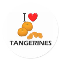 I Love Tangerines stickers by foodshirts I Love Tangerines stickers