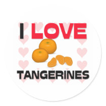I Love Tangerines stickers by foodshirts I Love Tangerines stickers