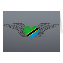 I Love Tanzania -wings Greeting Card