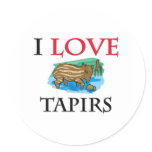 I Love Tapirs Round Sticker