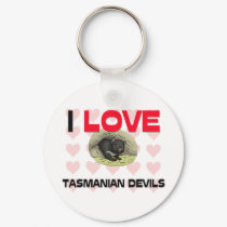 I Love Tasmanian Devils keychains
