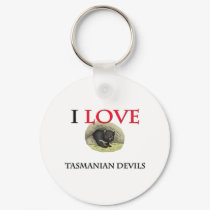I Love Tasmanian Devils keychains