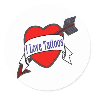 I Love Tattoos Round Sticker by figstreetstudio Love Tatoos