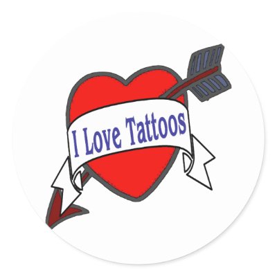 I Love Tattoos Round Sticker by figstreetstudio. Love Tatoos