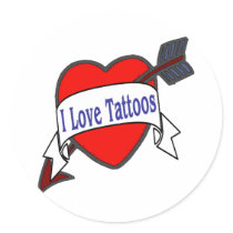 I Love Tattoos stickers by figstreetstudio I Love Tattoos stickers