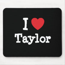 I love Taylor heart T-Shirt Mouse Pad