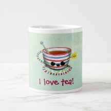 I love Tea -custom txt- Jumbo Mug