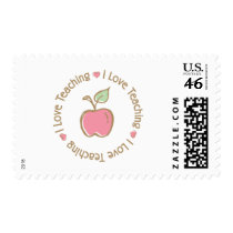 I Love Teaching Apple postage