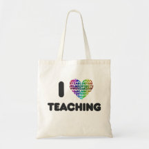 I Love Teaching Canvas Bag