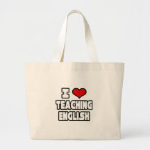 I Love Teaching English Tote Bags