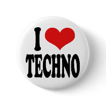 I Love Techno buttons by ilovethisshirt I Love Techno buttons