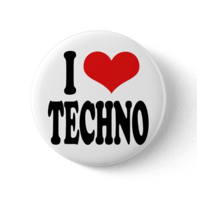 I Love Techno buttons