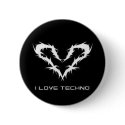 I Love Techno Button