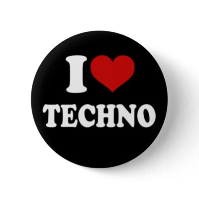 I Love Techno buttons