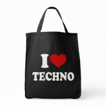 I Love Techno Canvas Bags