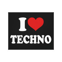 I Love Techno Canvas Prints