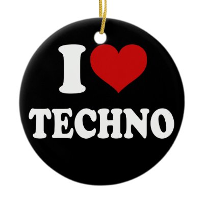 I Love Techno Christmas Tree Ornament