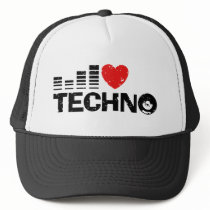 I Love Techno Trucker Hats