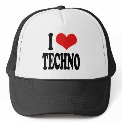 I Love Techno hats