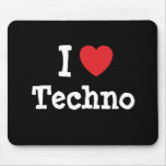I love Techno heart custom personalized Mouse Mat