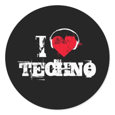 I love techno stickers