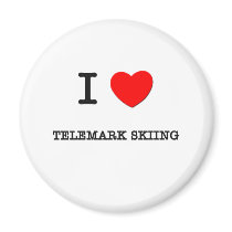 I Love Telemark skiing magnets by ilovemyshirt I Love Telemark skiing magnets