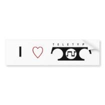 I Love Teletype Bumper Sticker bumper stickers
