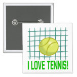 I Love Tennis Buttons