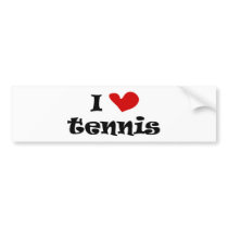 I love tennis gifts and t shirts with heart design bumper sticker