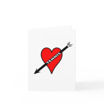 I Love Tennis Heart Card