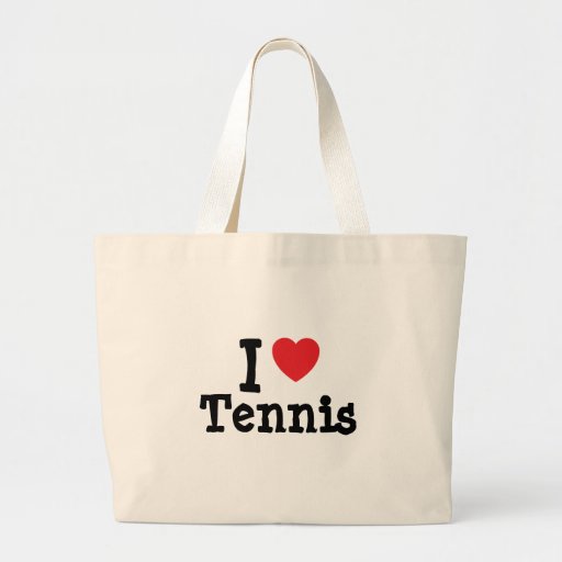 love Tennis heart custom personalized Tote Bags | Zazzle