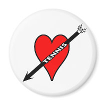I Love Tennis Heart Fridge Magnets