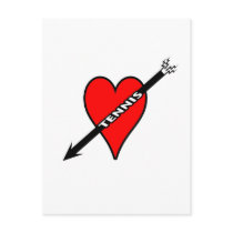 I Love Tennis Heart Post Card